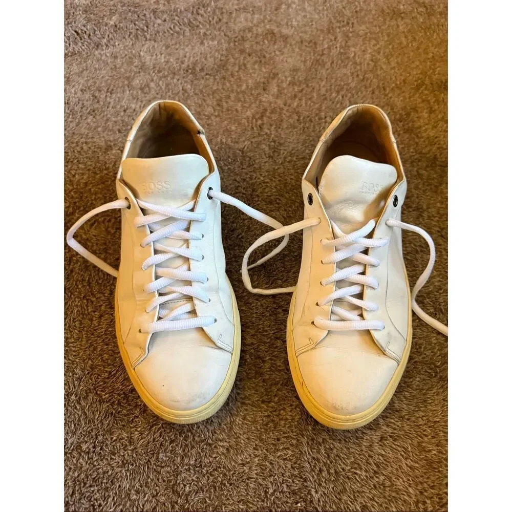 Hugo Boss Mirage Sneaker White Calfskin Leather SZ 42 US 8.5